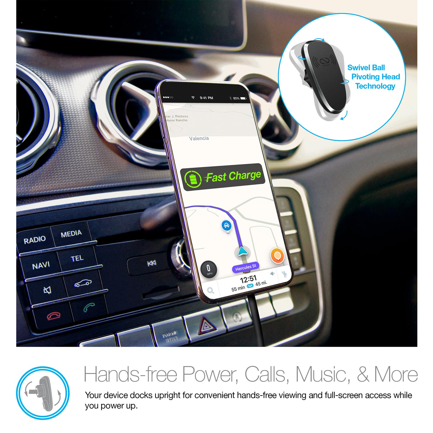 Wireless Charge CD Slot Mount