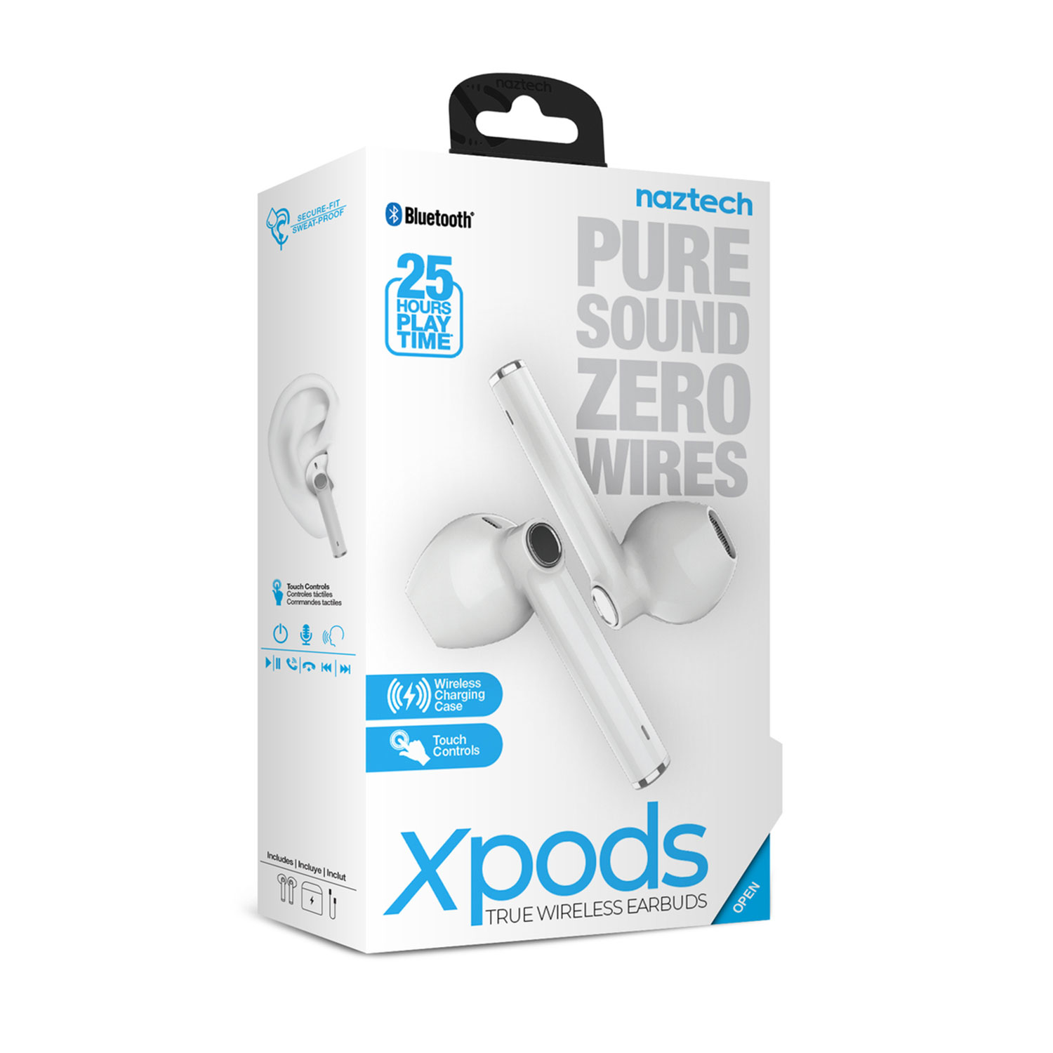 Naztech Xpods True Wireless Earbuds with Wireless Charging Case