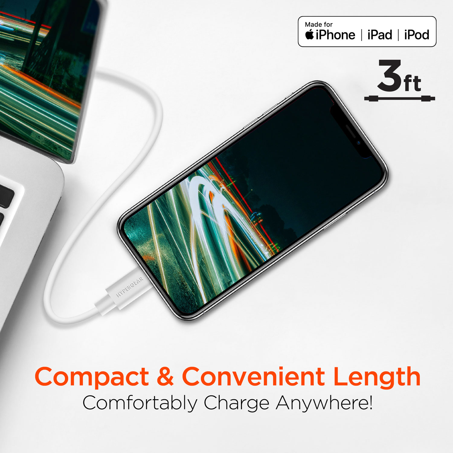 Fast Charge USB-C to MFi Lightning Cable 3ft 