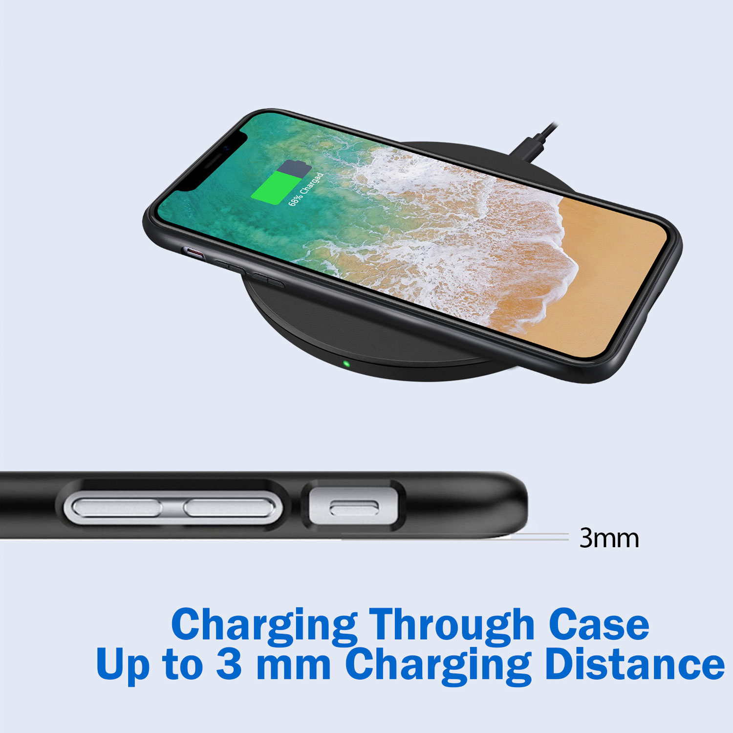 Max Qi-Certified Disc-Style Wireless Charger 10W