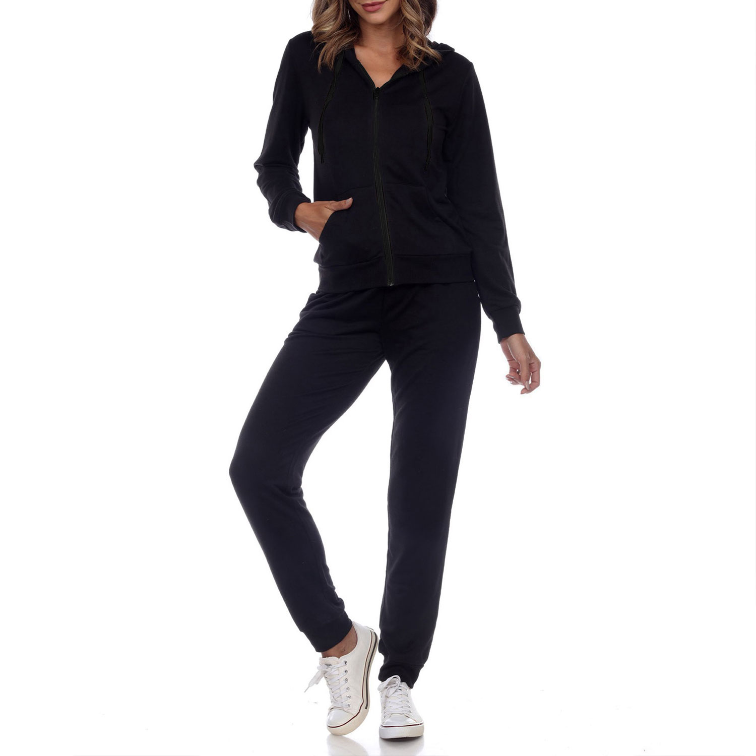 Women's Jersey-Knit Hoodie And Jogger 2-Piece Set