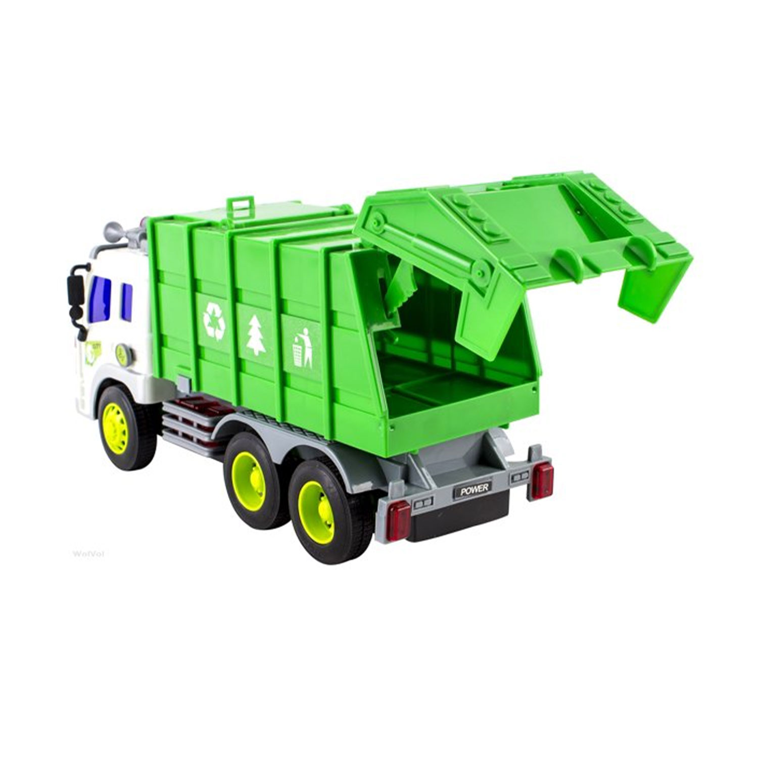 WolVolk-Green Trash Toy Truck With Lights And Sounds