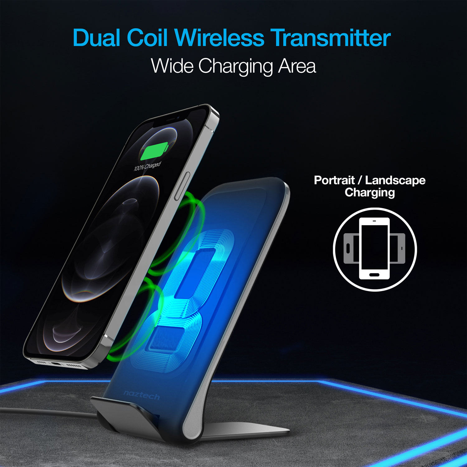 Naztech Power Stand 15W Foldable Fast Wireless Charger