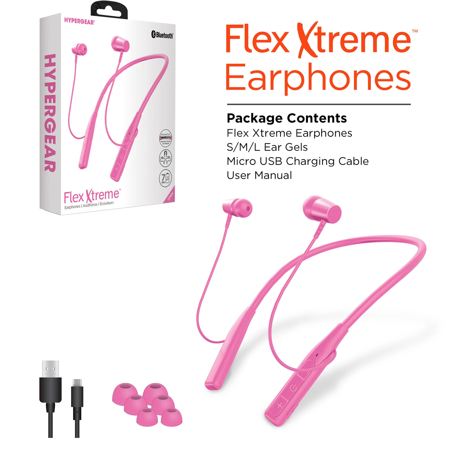 HyperGear Flex Xtreme Wireless Earphones Pink