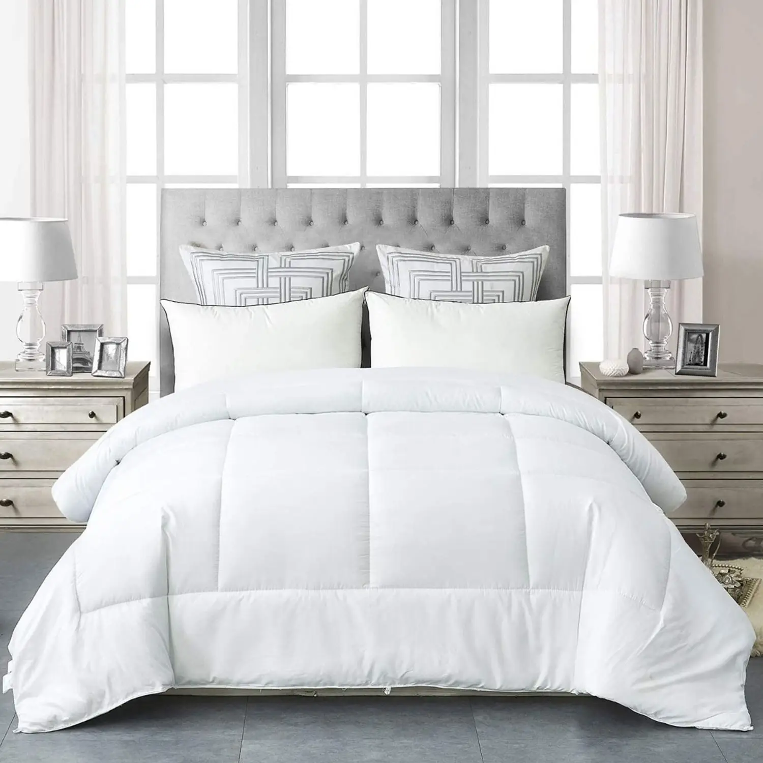 HAOK Comforter Duvet Insert - Box-Stitched Bed Comforter, 8 Corner Tabs 350GSM 