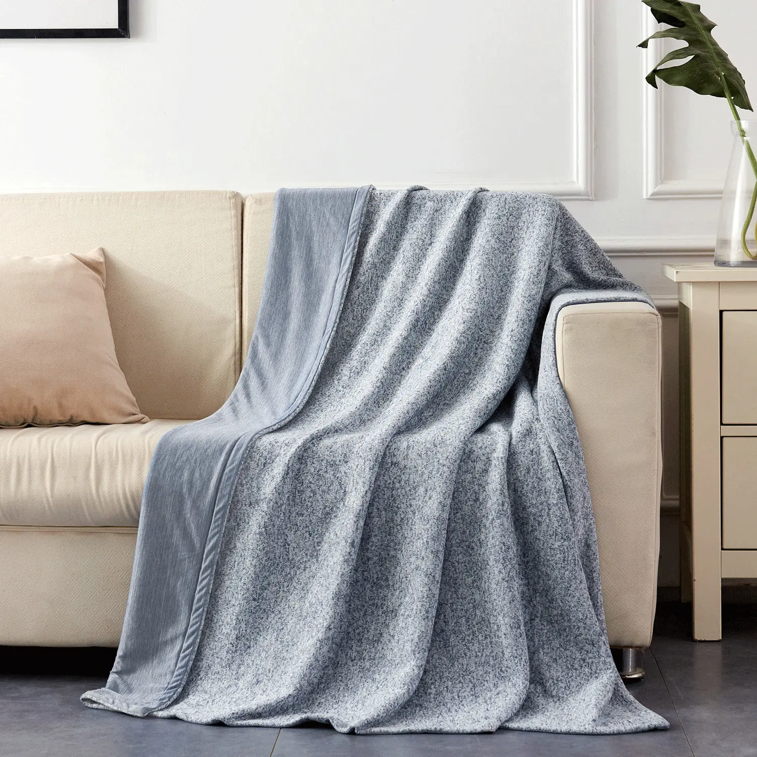 Jml Reversible With Warm Microknit And Quadchill Fabric Design Summer Cooling Blanket