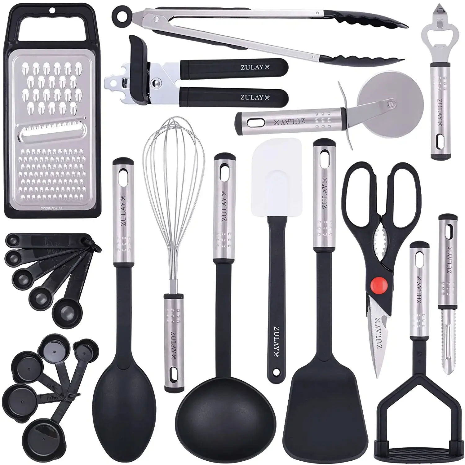 Nylon Kitchen Utensils & Stainless Steel Cooking Utensils Set - 23 Piece