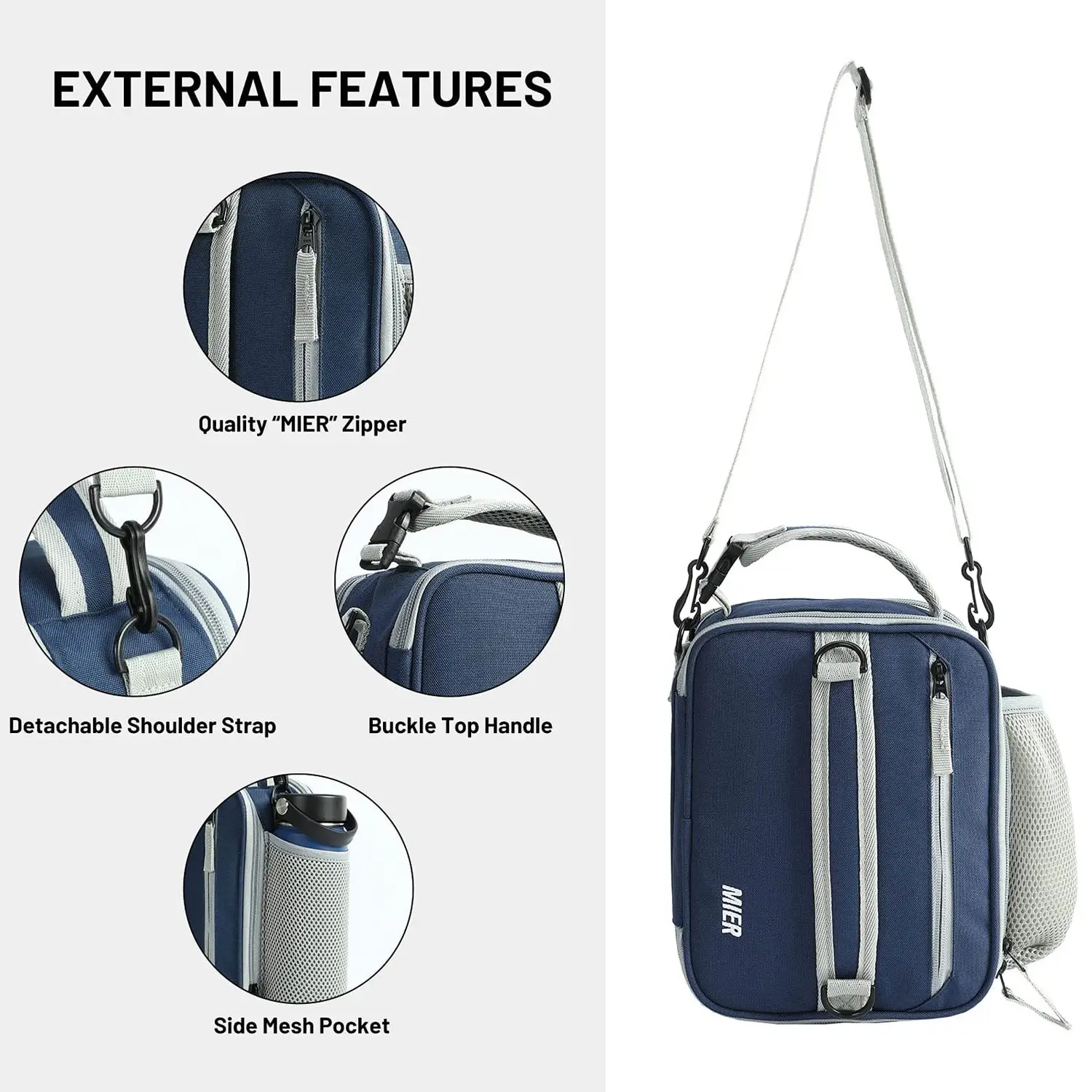 Expandable Lunch Bag Insulated Lunch Box for Men Boys Teens