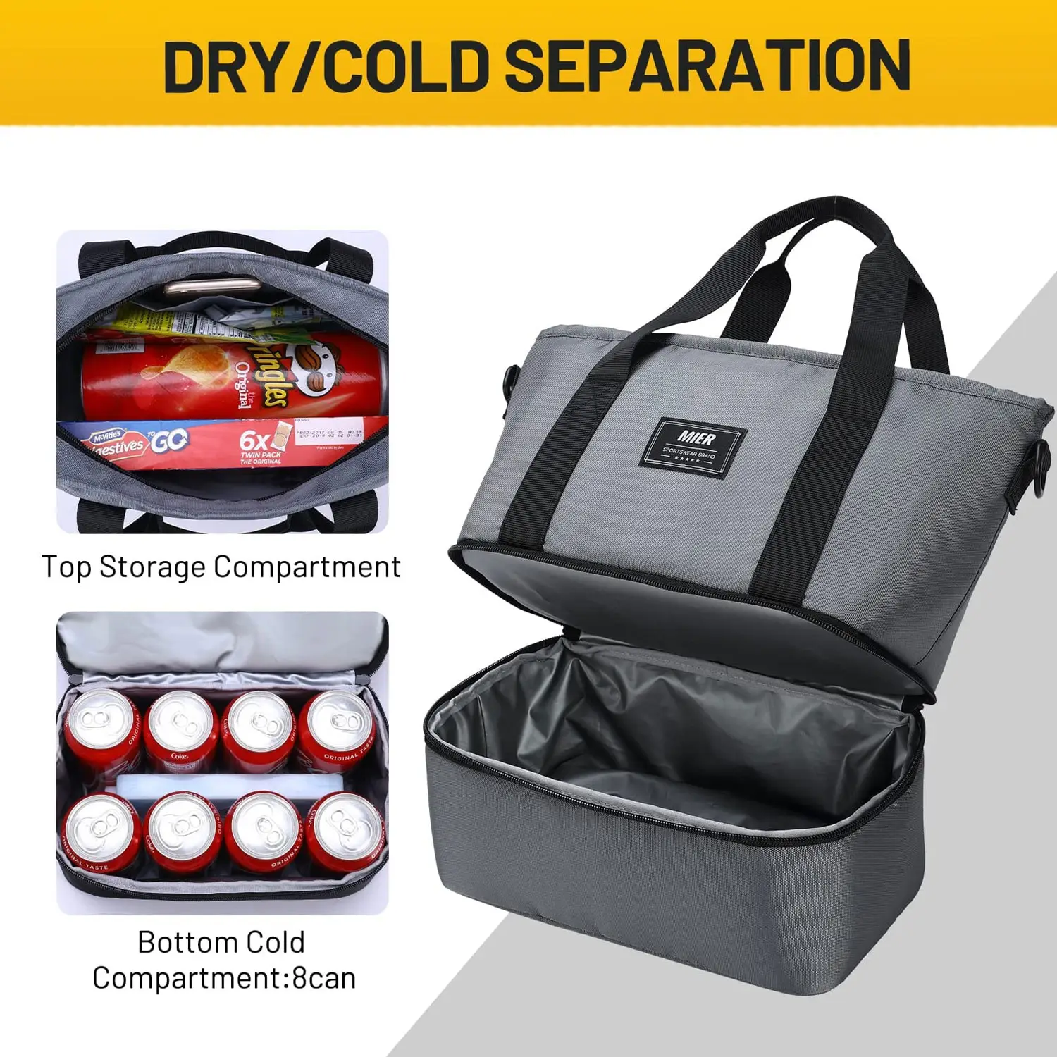 Dual Compartment Lunch Bag For Women Insulated Lunch Box Totes