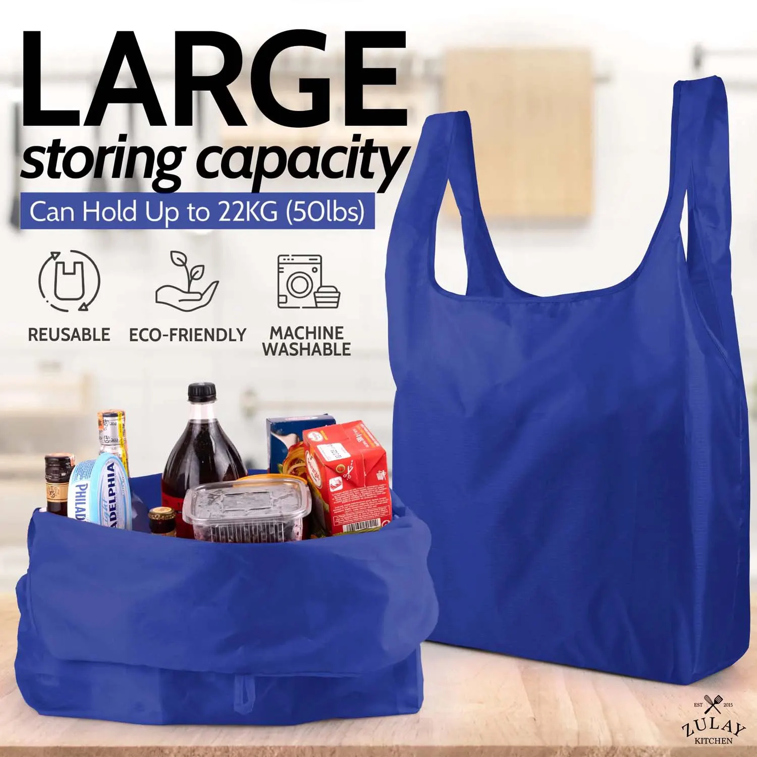 Reusable Grocery Bags - 5 Pack