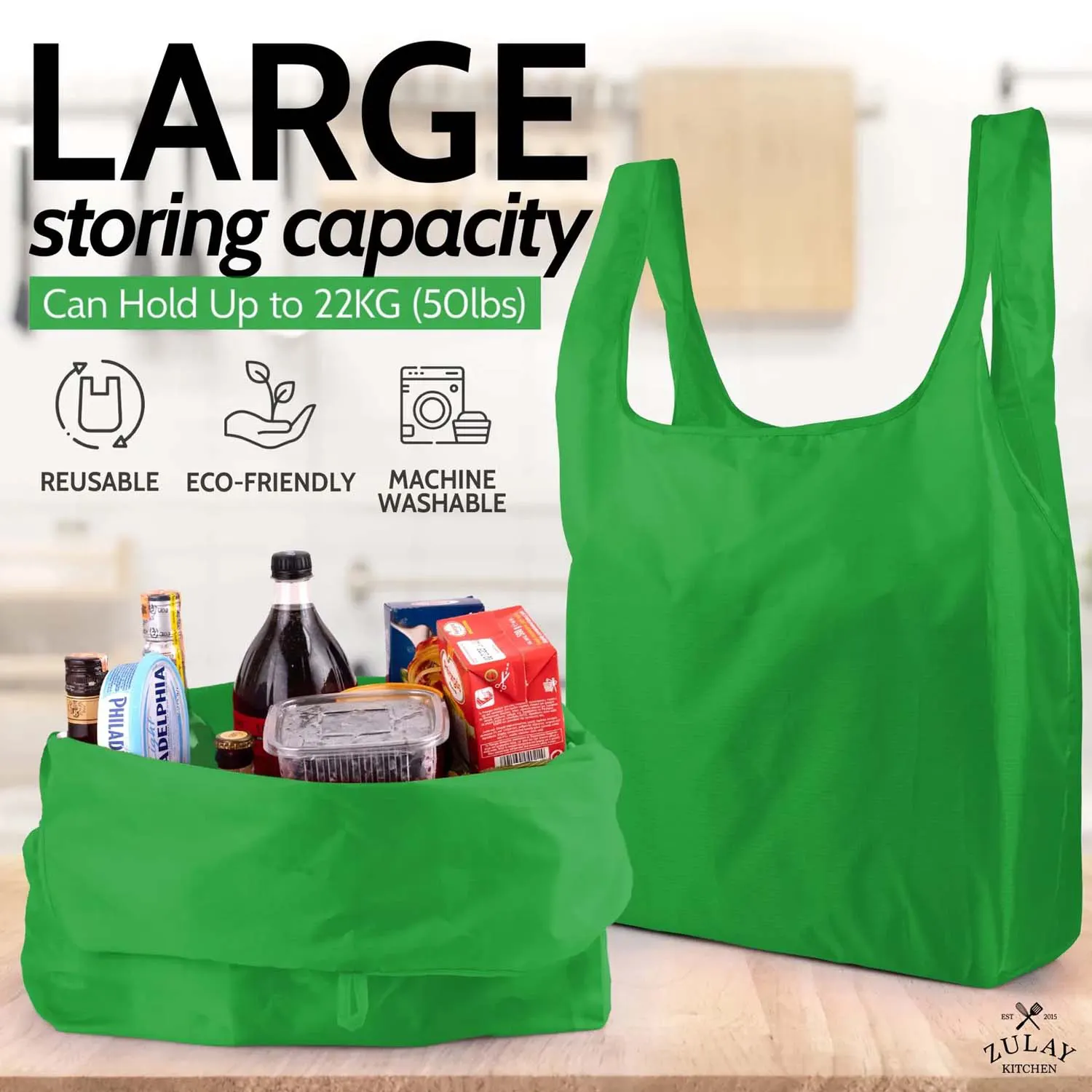 Reusable Grocery Bags - 5 Pack