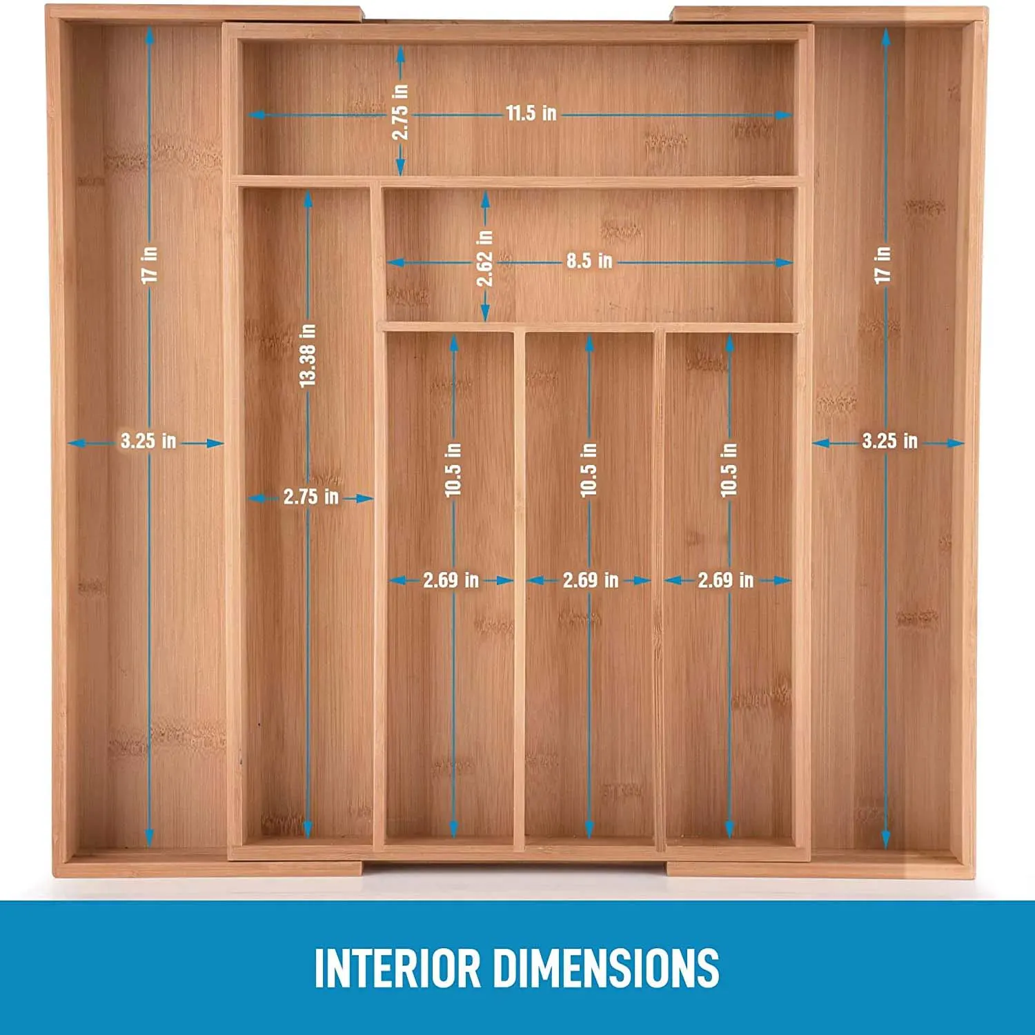 Expandable Bamboo Kitchen Drawer Organizer