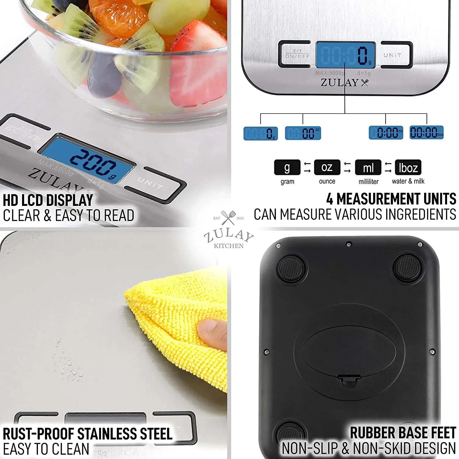 Precision Digital Food Scale Weight Grams And Oz, Lb, Kg, Ml