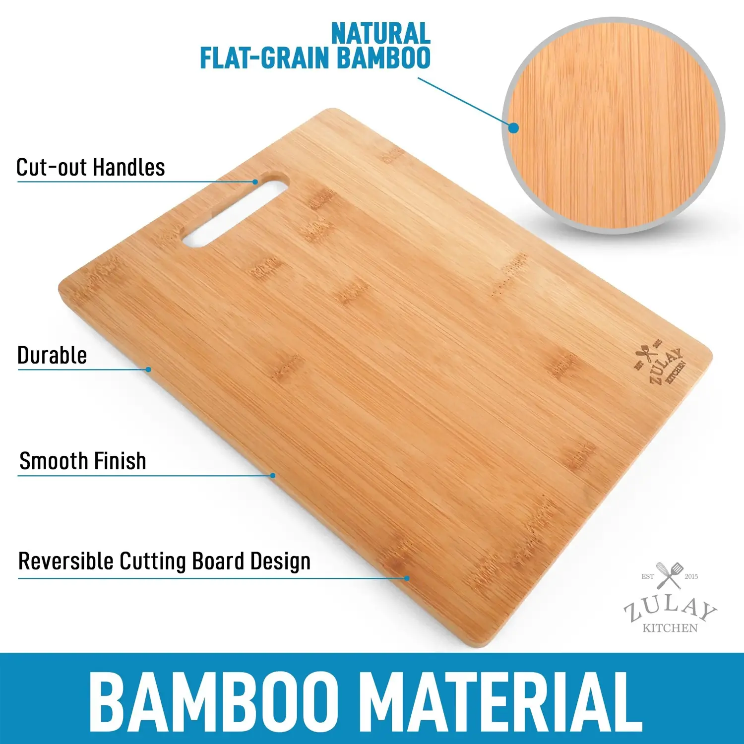 Bamboo Wooden Cutting Boards - 3 Assorted Sizes