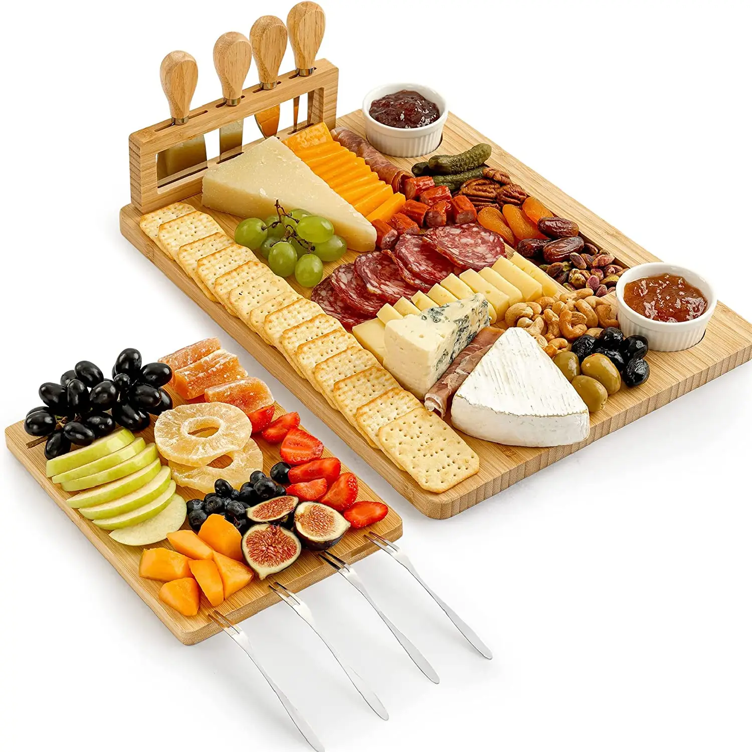 Bamboo Cheeseboard Platter Set