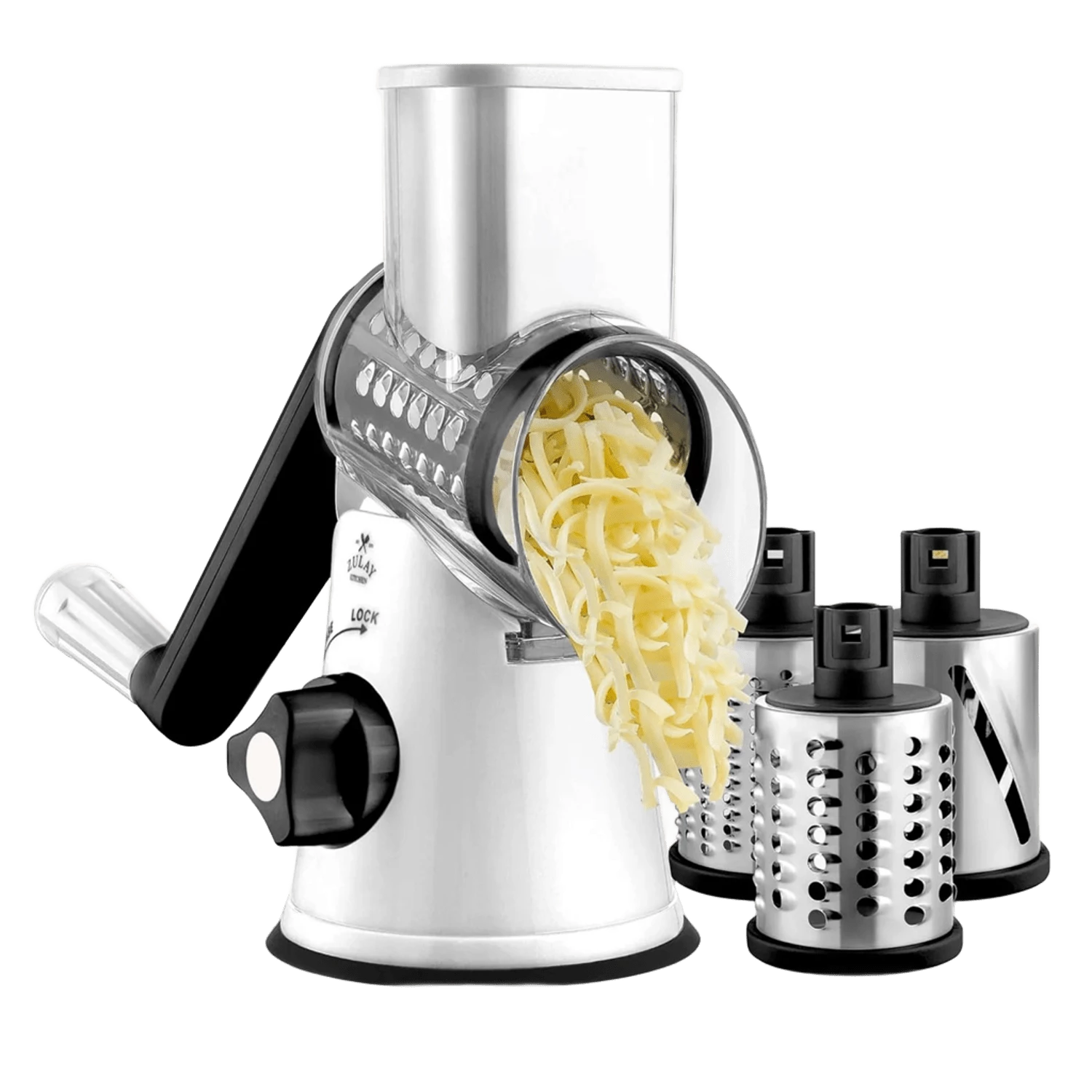 Manual Rotary Cheese Grater with Handle-3 Blades