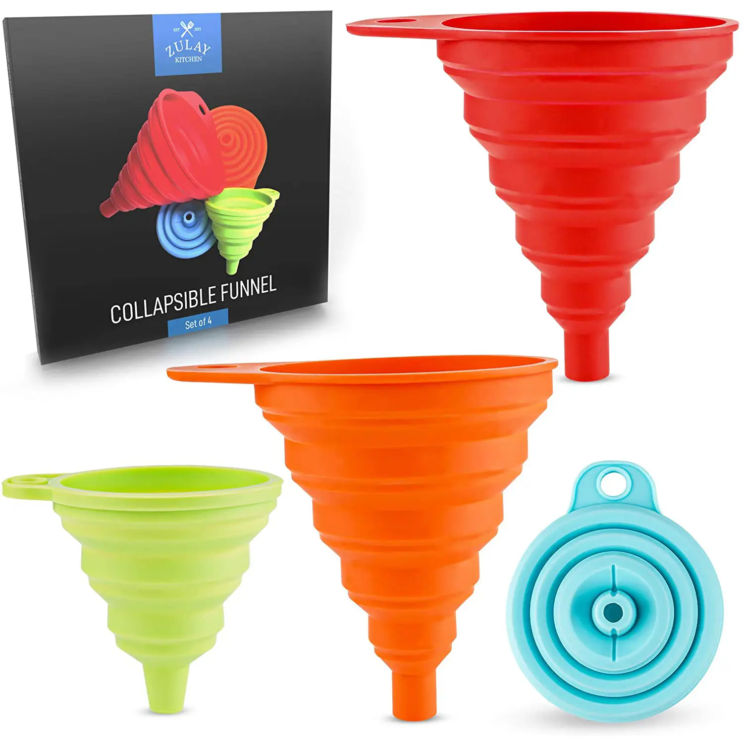 Silicone Funnels Set With Narrow Mouth