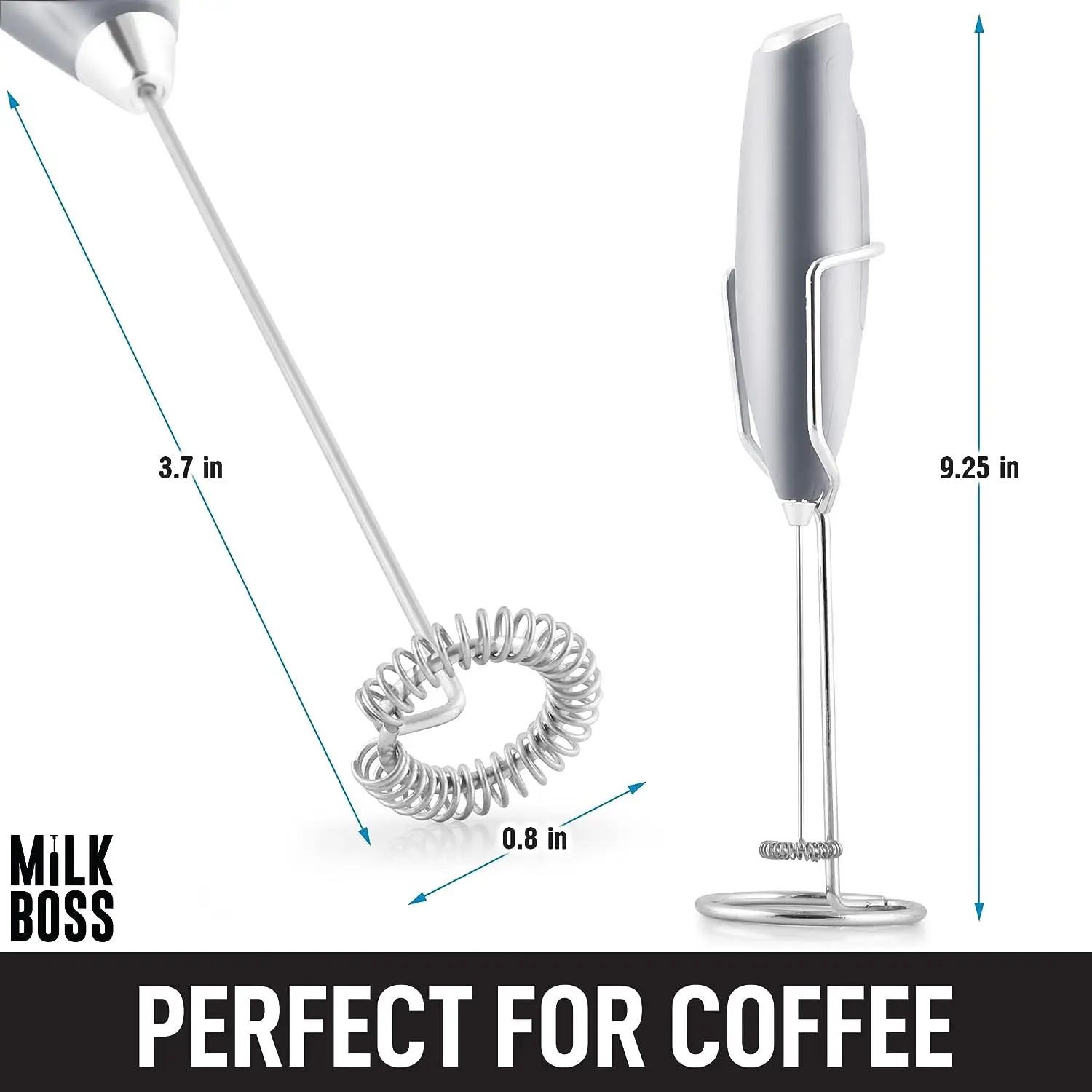 Milk Boss Powerful Milk Frother Handheld With Upgraded Holster Stand