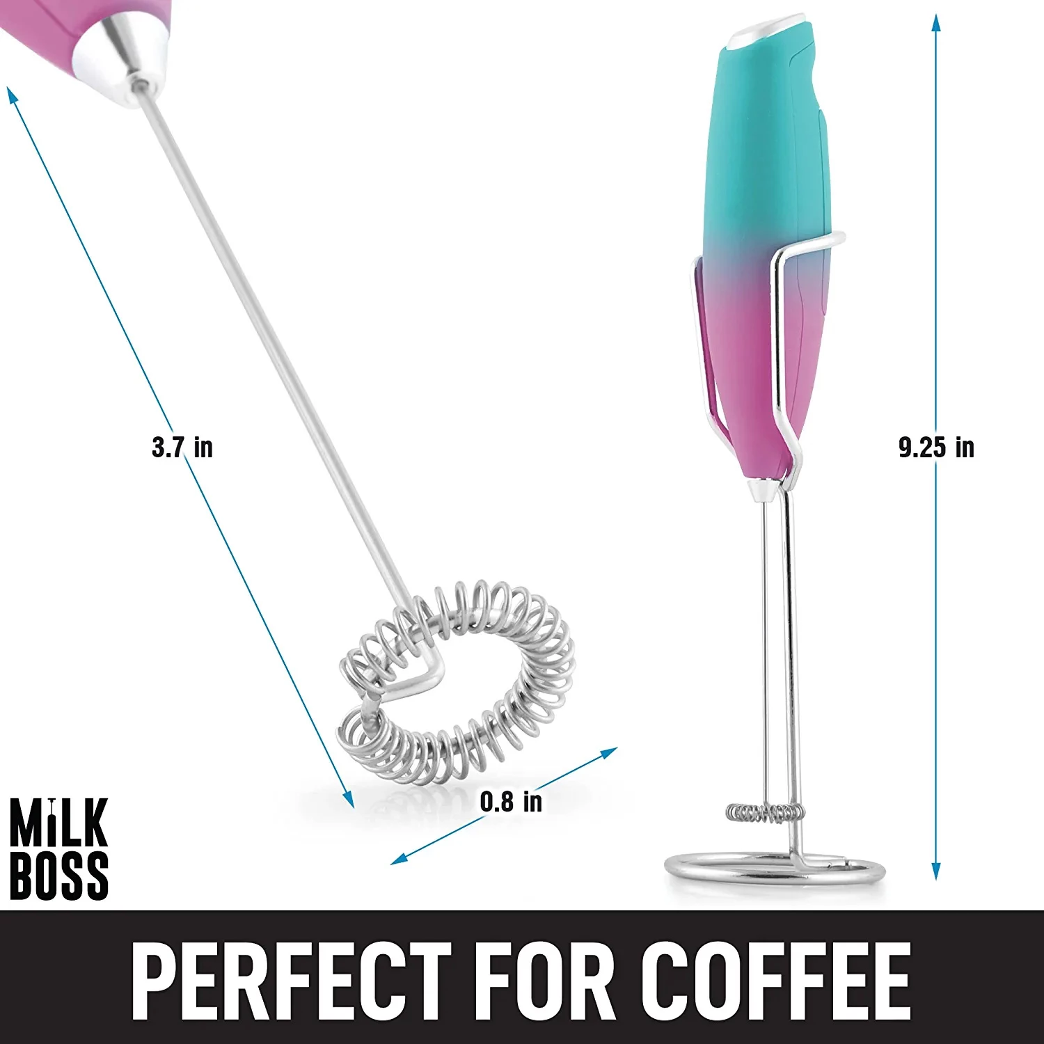 Milk Boss Powerful Milk Frother Handheld With Upgraded Holster Stand