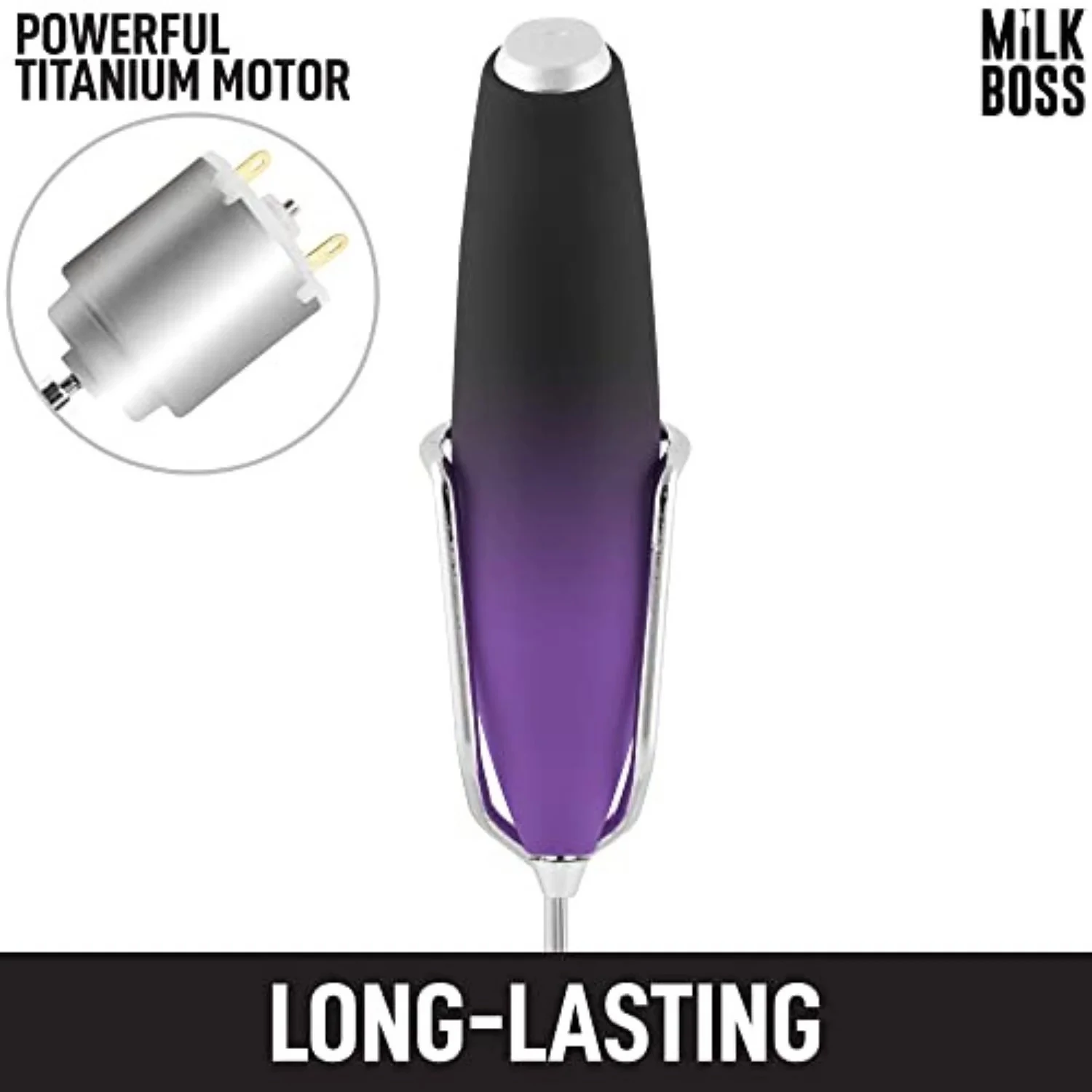 Milk Boss Powerful Milk Frother Handheld With Upgraded Holster Stand