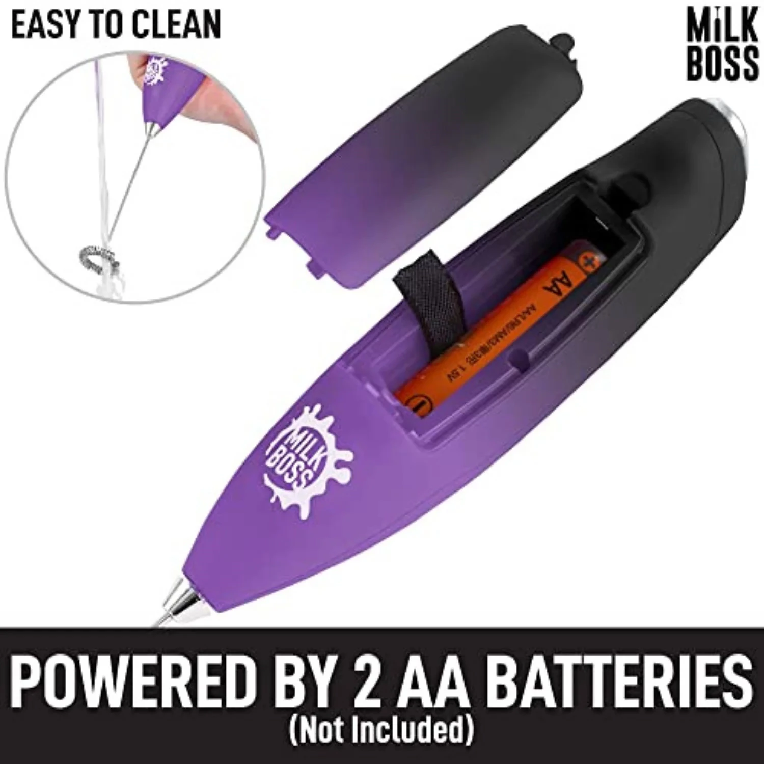 Milk Boss Powerful Milk Frother Handheld With Upgraded Holster Stand