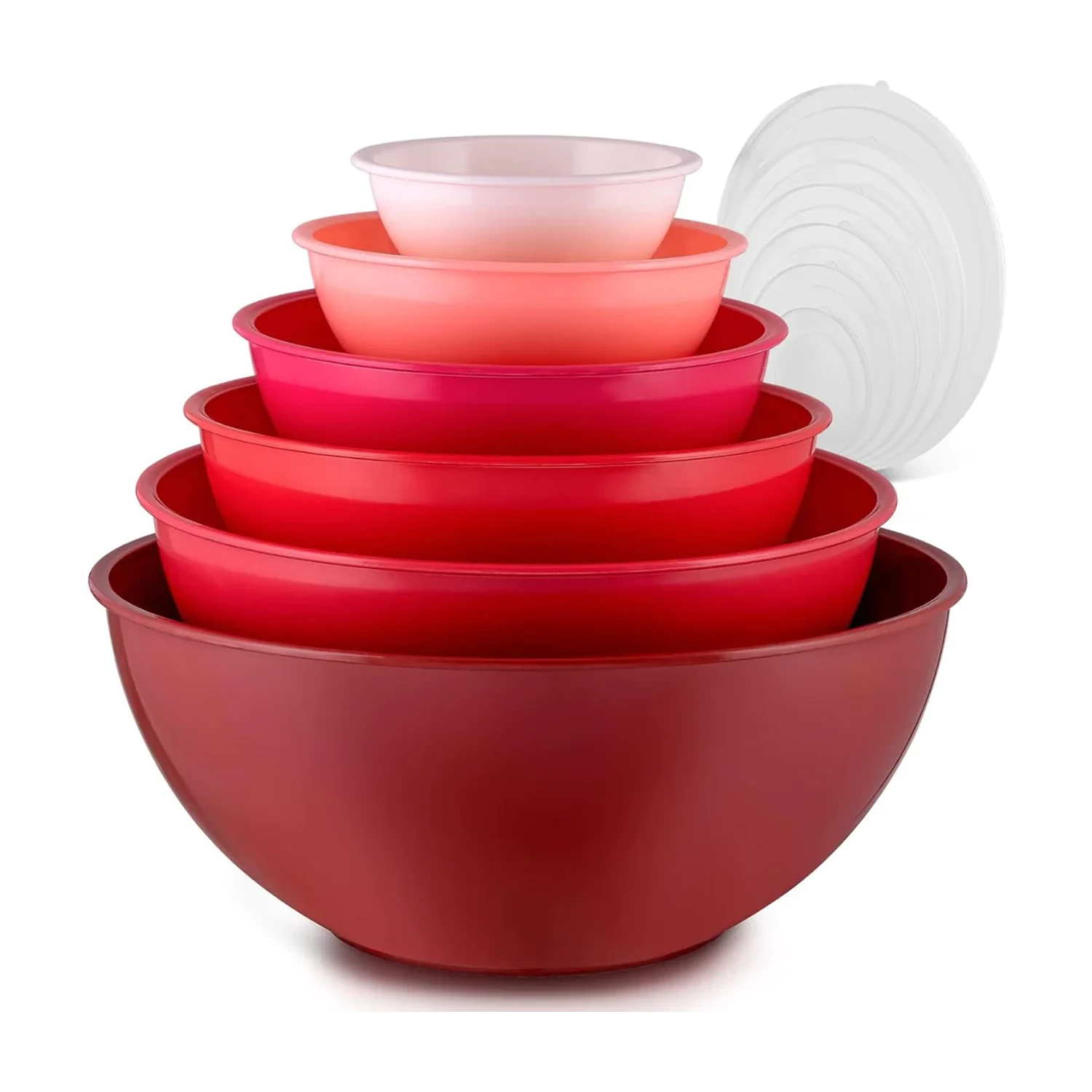 12 Piece Plastic Mixing Bowls With Lids Set