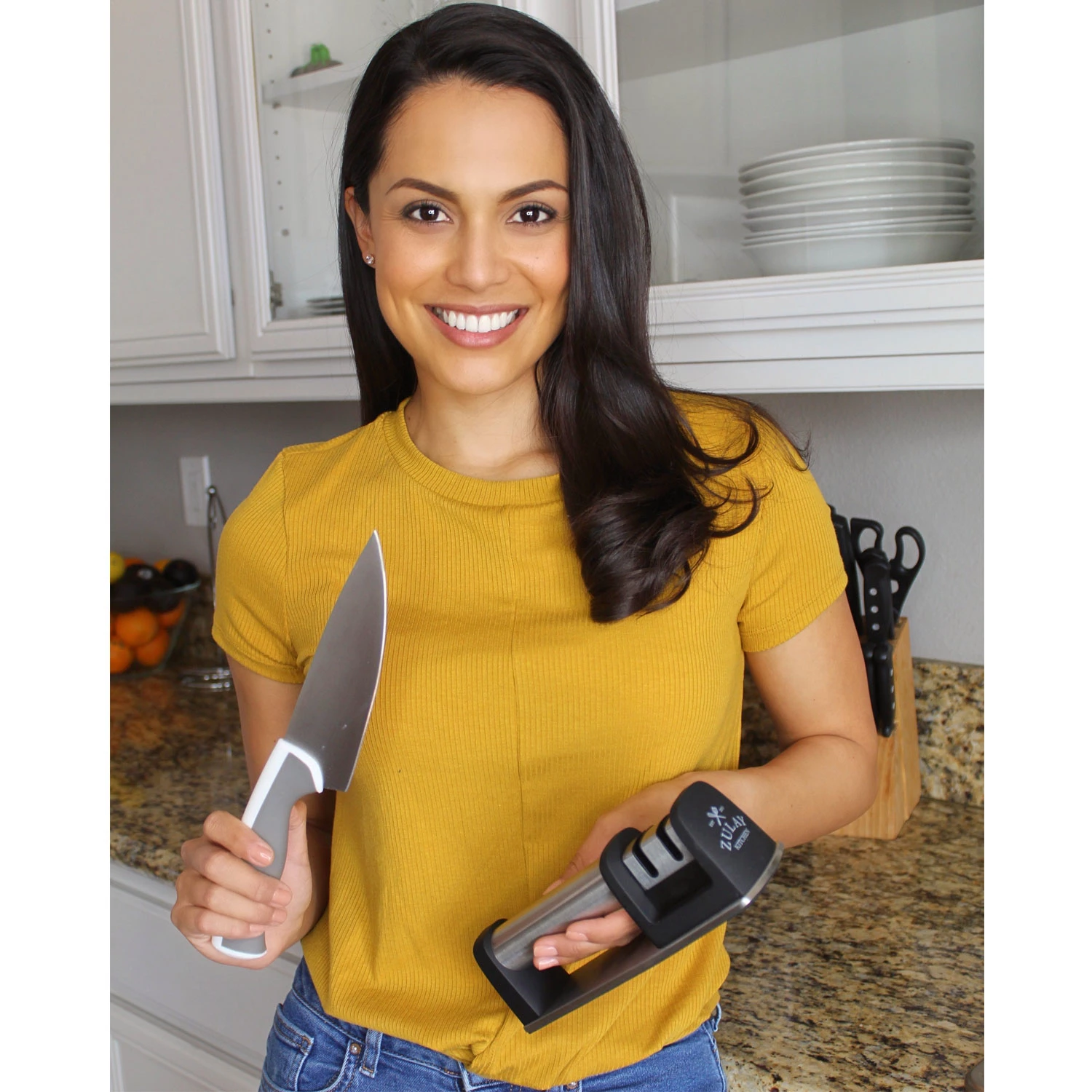 Knife Sharpener & Cut-Resistant Glove (2-Stage)