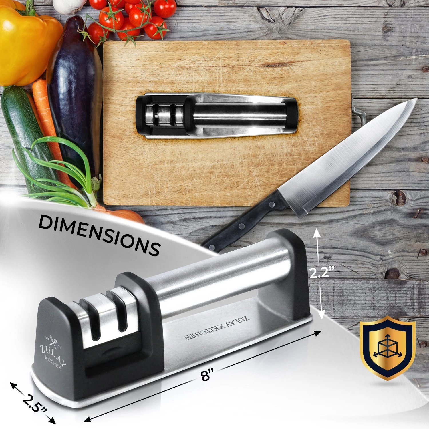 Knife Sharpener & Cut-Resistant Glove (2-Stage)