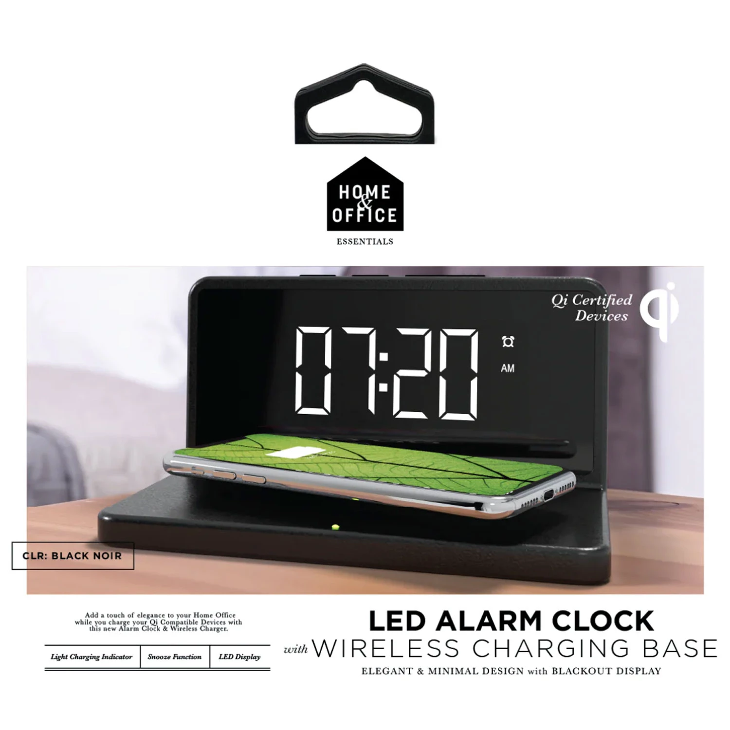 LED Alarm Clock with wireless Charging