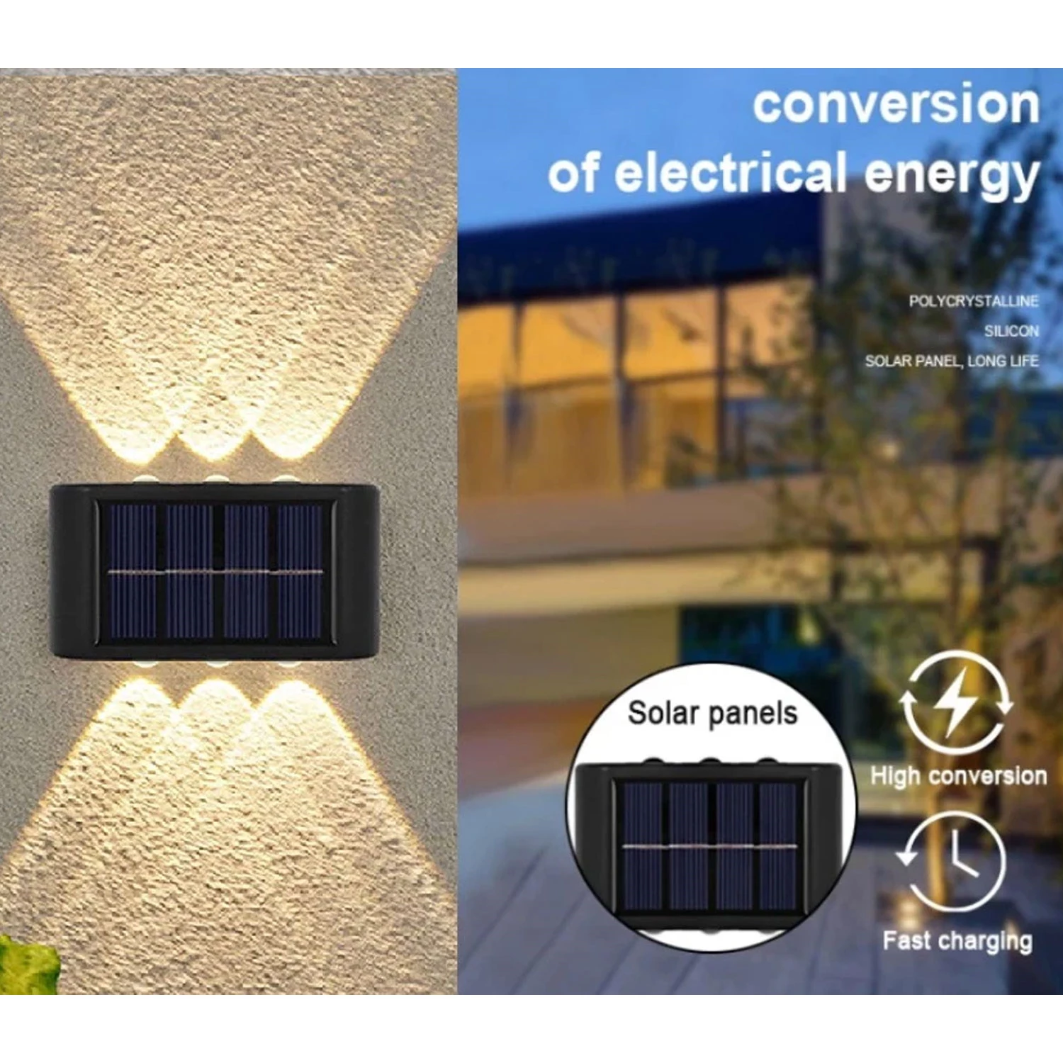 4-Pack Solar Outdoor Wall LED Light