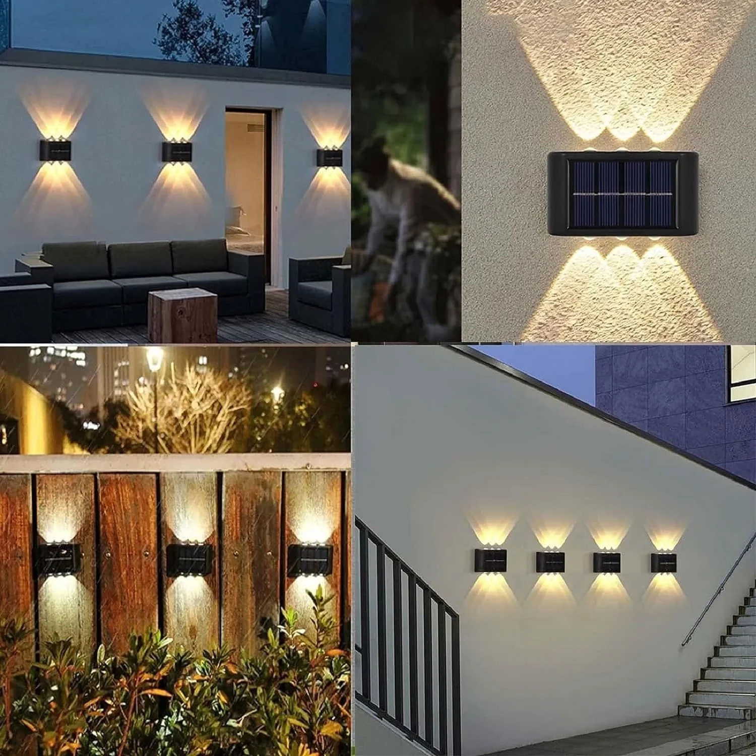 4-Pack Solar Outdoor Wall LED Light