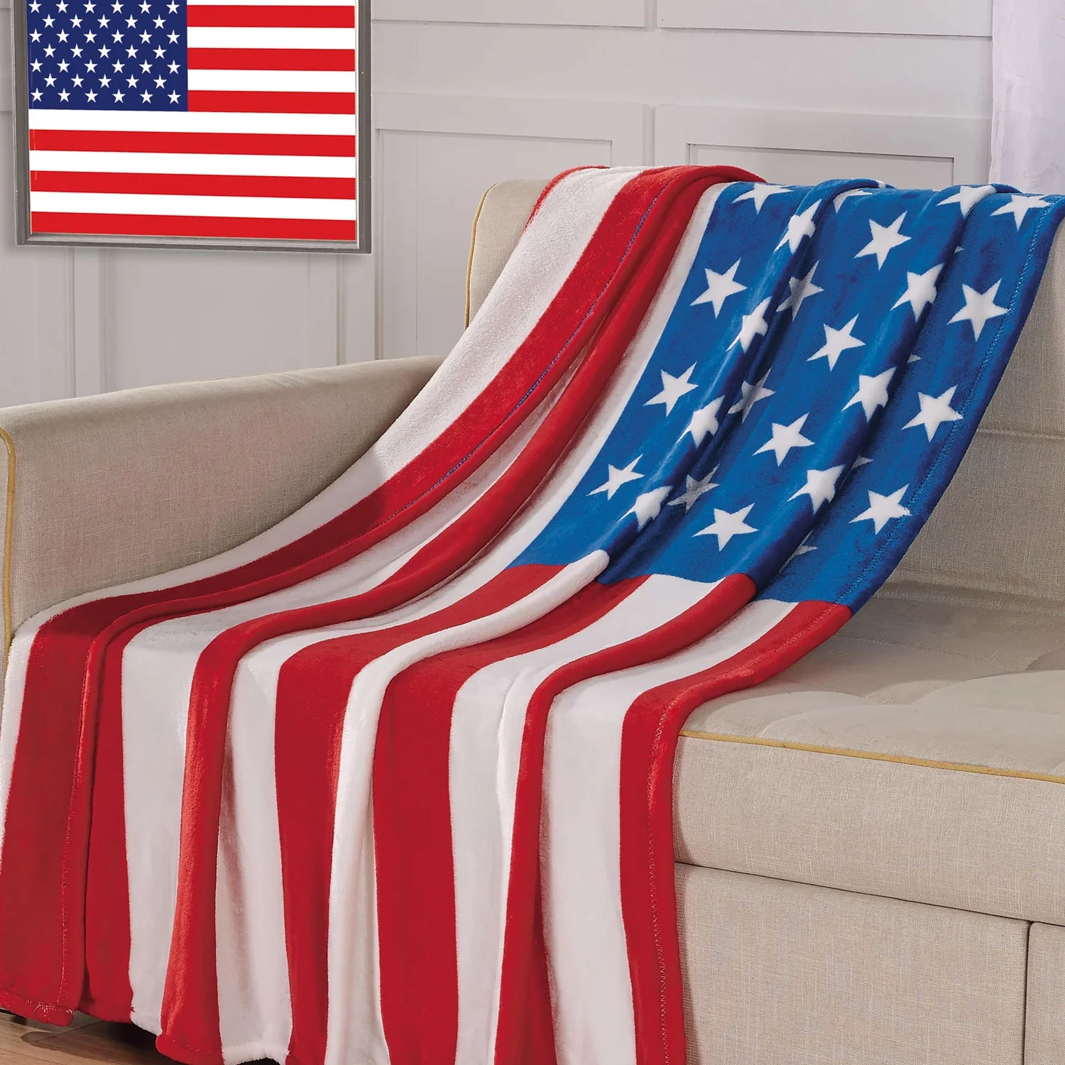 American USA Flag Oversized 50x70" Throw Blanket