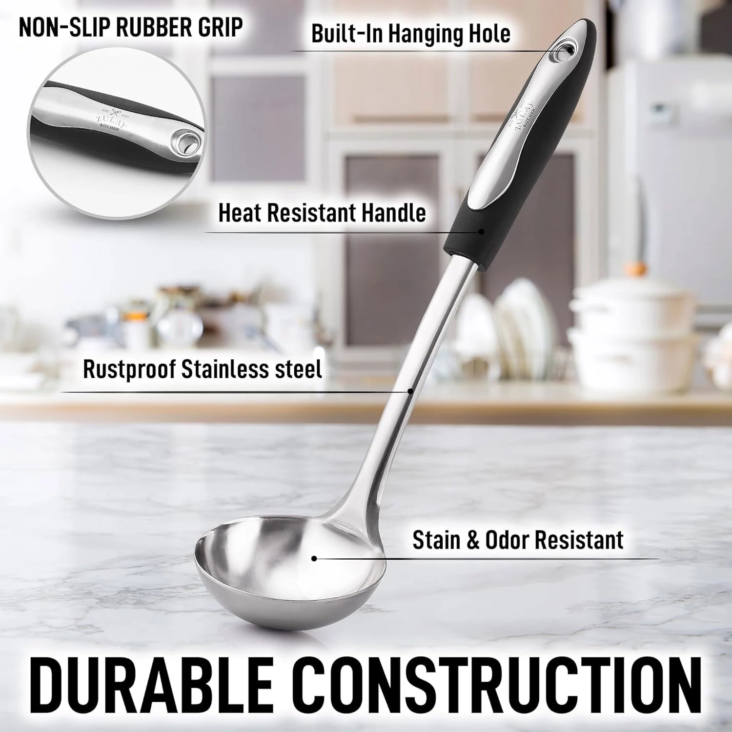 ZK Soup Ladle SS Black Handle