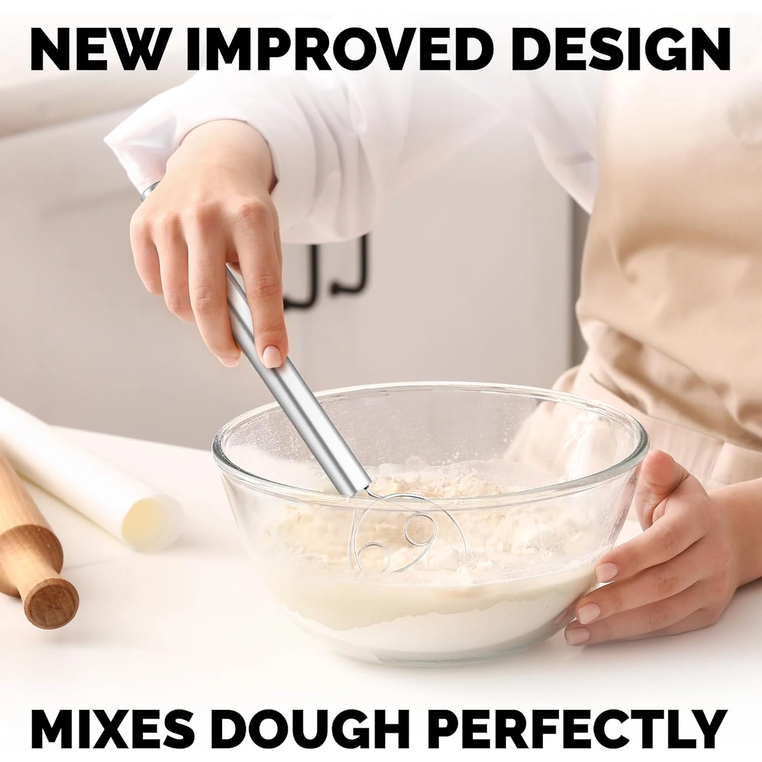 ZK Danish Dough Whisk - Stainless Steel - Double Eye