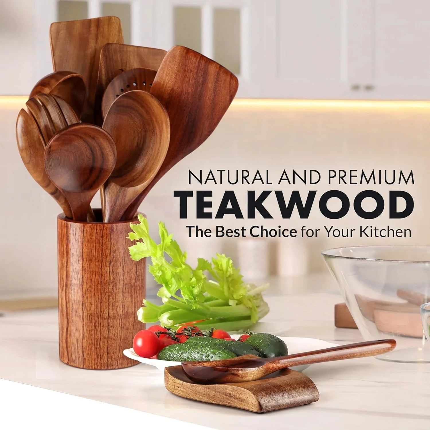 ZK Utensil Set Teak Wood - 7 Piece