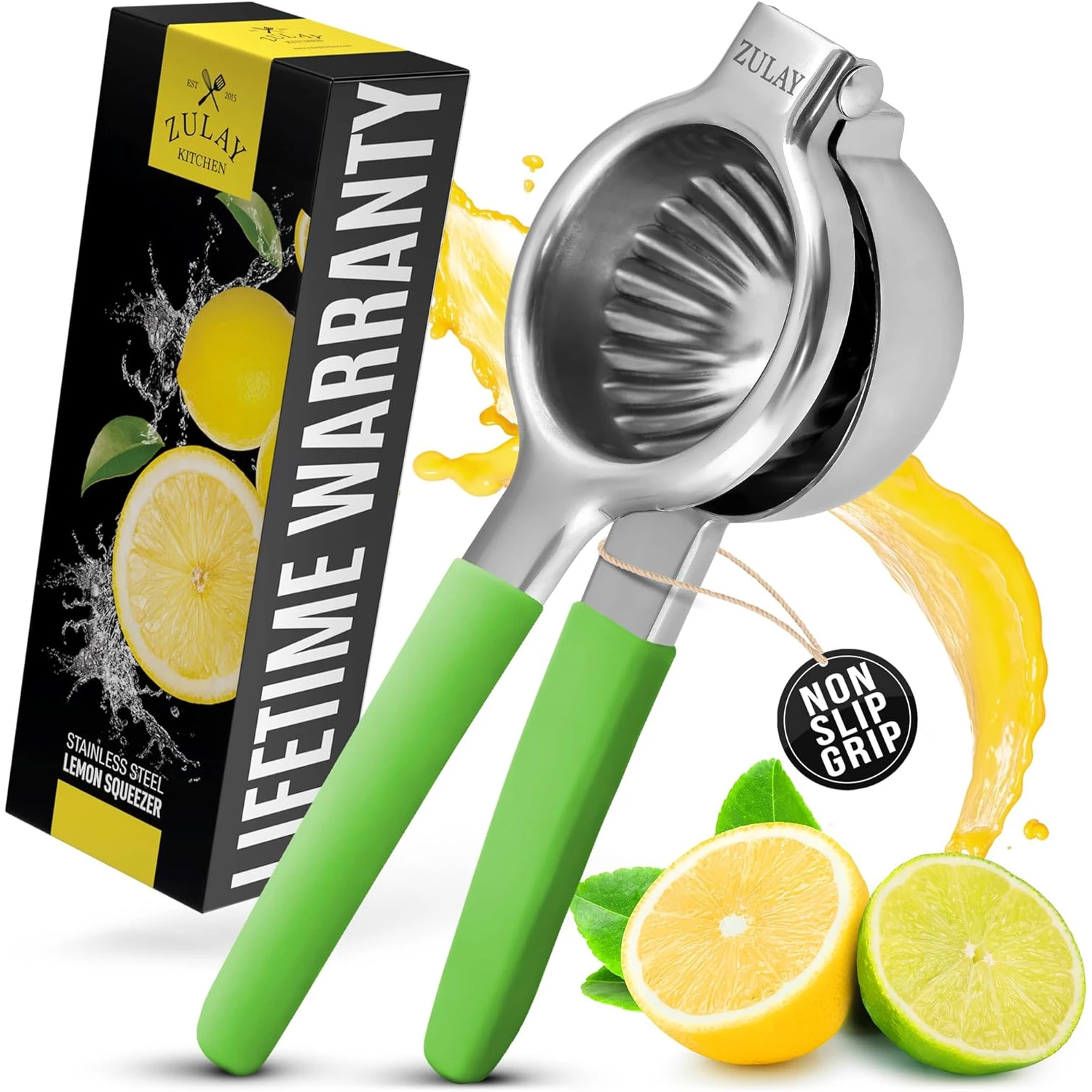 ZK Lemon Squeezer - SS with Silicone Handles