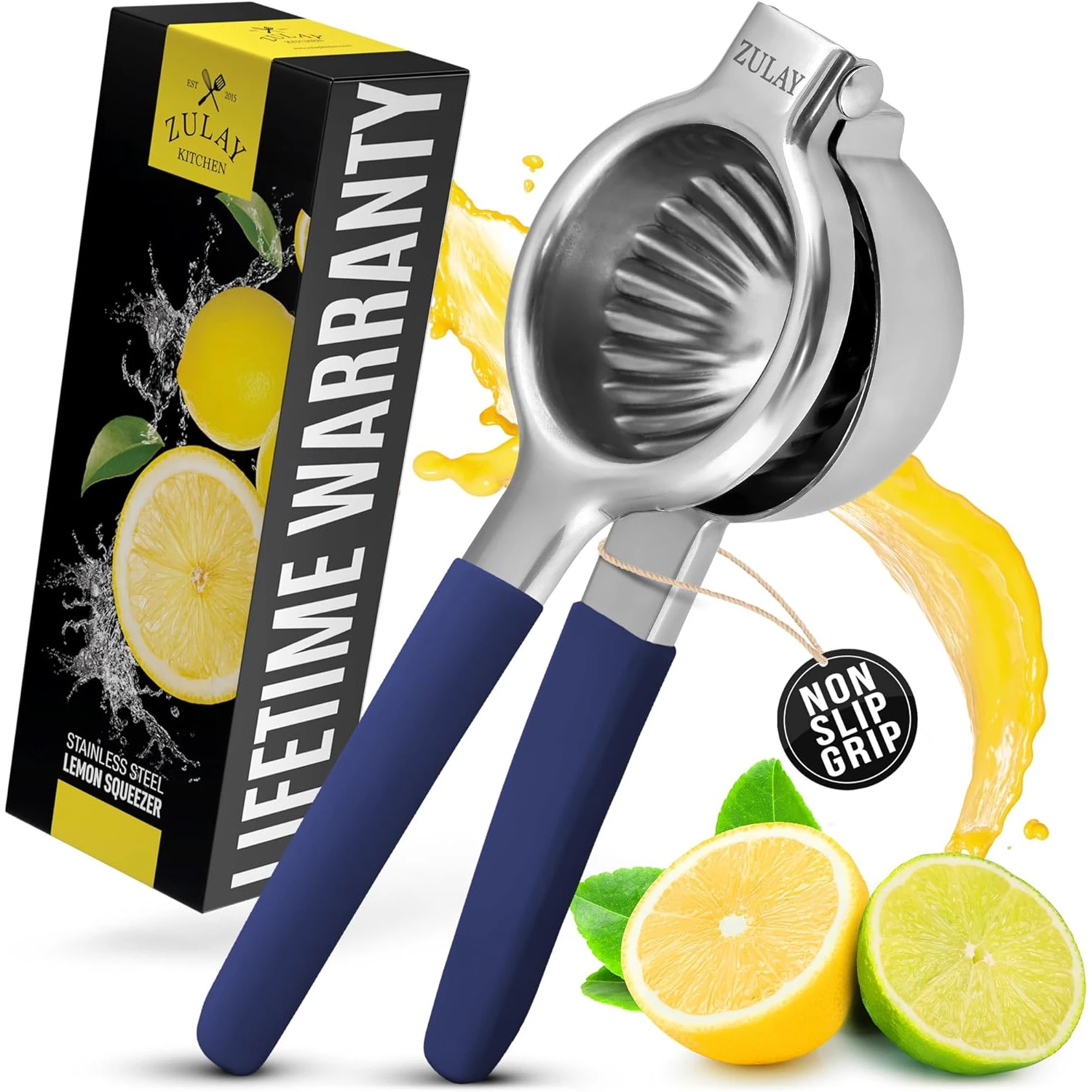 ZK Lemon Squeezer - SS with Silicone Handles