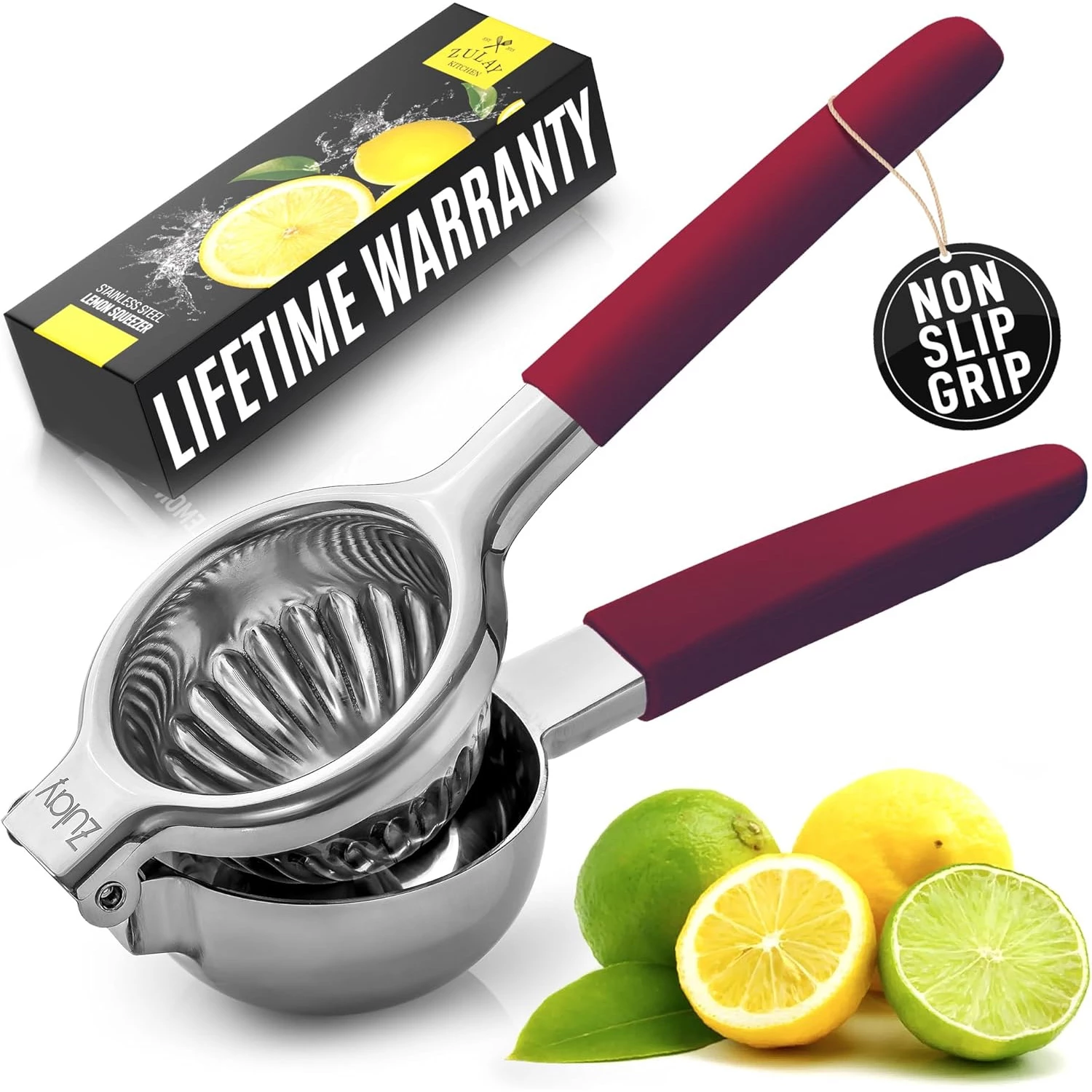 ZK Lemon Squeezer - SS with Silicone Handles