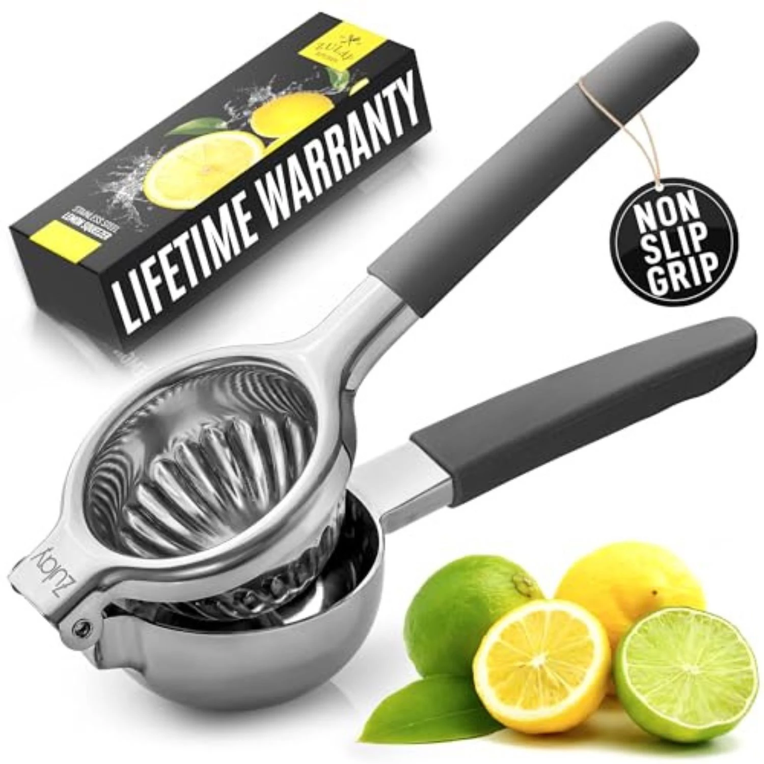 ZK Lemon Squeezer - SS with Silicone Handles