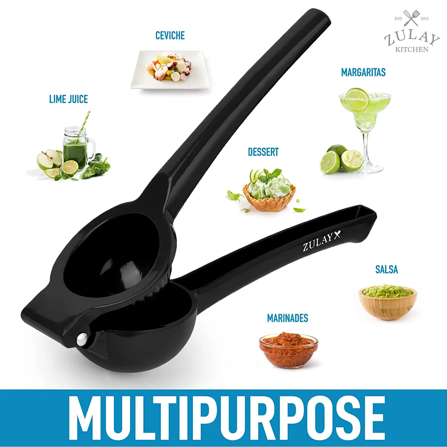 Zulay Premium Quality Metal Lime Squeezer, Citrus Juicer