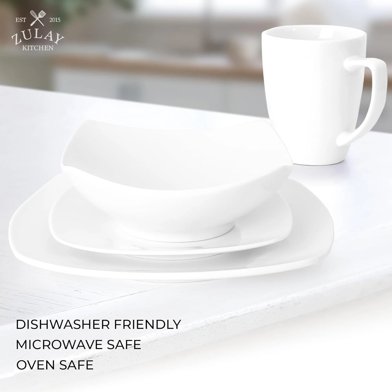 Zulay 16 Piece Dinnerware Sets - Porcelain White Plates and Bowls Sets - Premium Dish Set - Quality