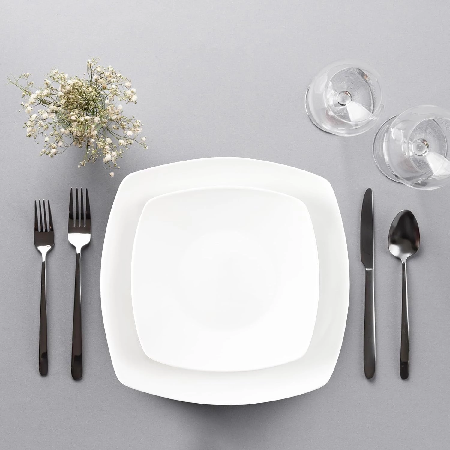 Zulay 16 Piece Dinnerware Sets - Porcelain White Plates and Bowls Sets - Premium Dish Set - Quality