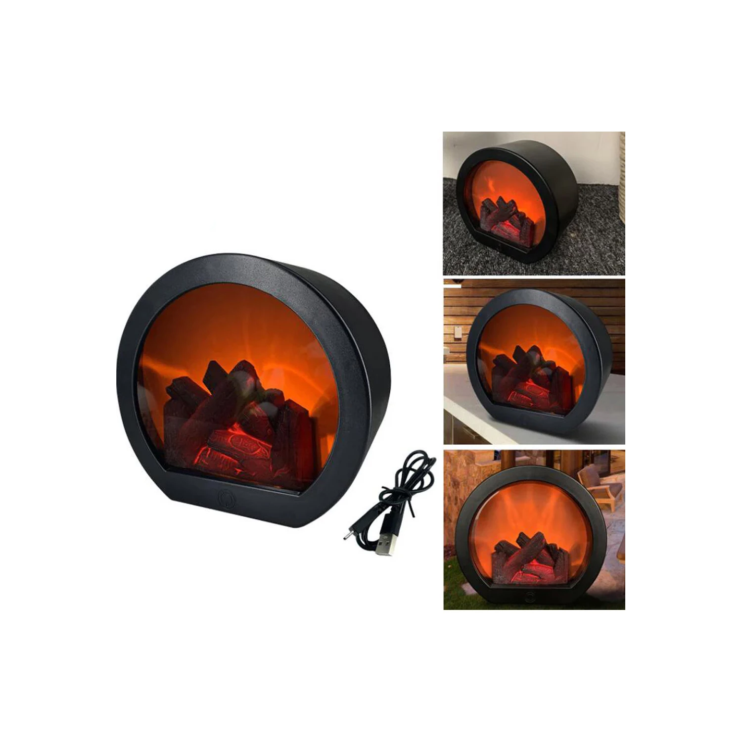 Led Tabletop Fireplace Flame Light