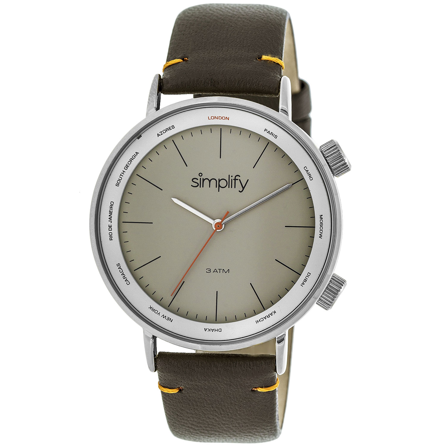 Simplify The 3300 Leather-Band Watch