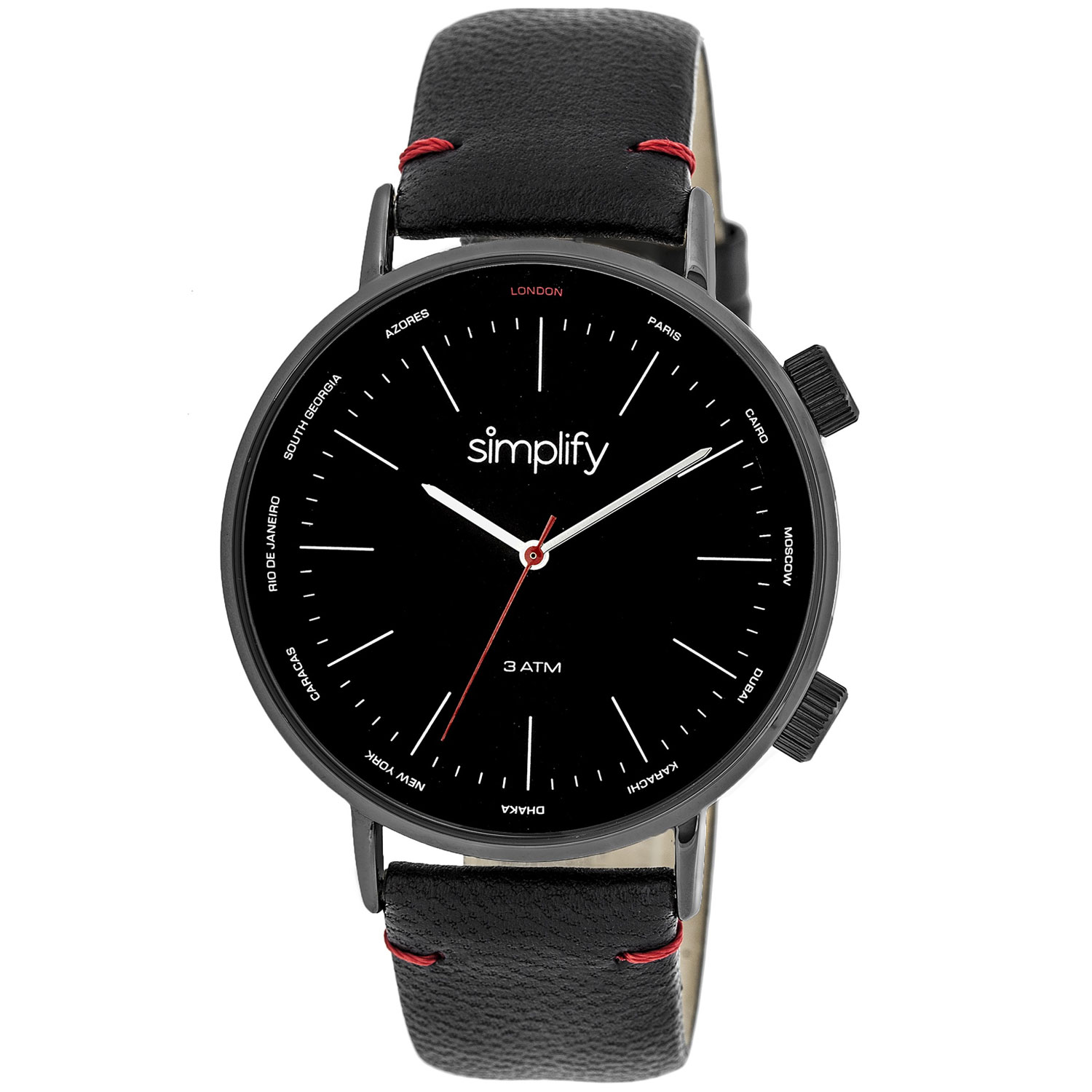 Simplify The 3300 Leather-Band Watch