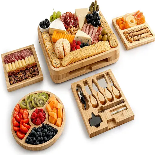 Bamboo Cheese Board Deluxe Set