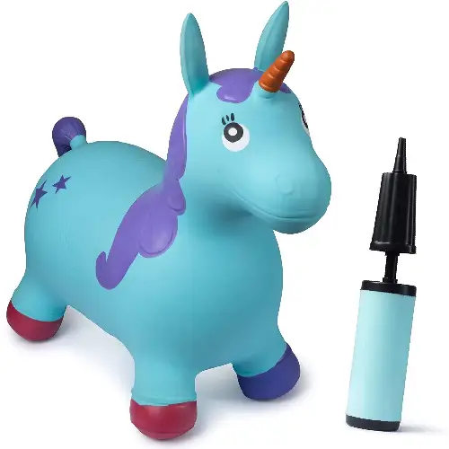 Bouncing Unicorn Ride on Toy for Kids with Pump