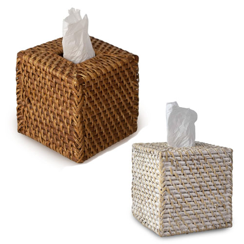 Cube Rattan Wicker Tissue Box Cover