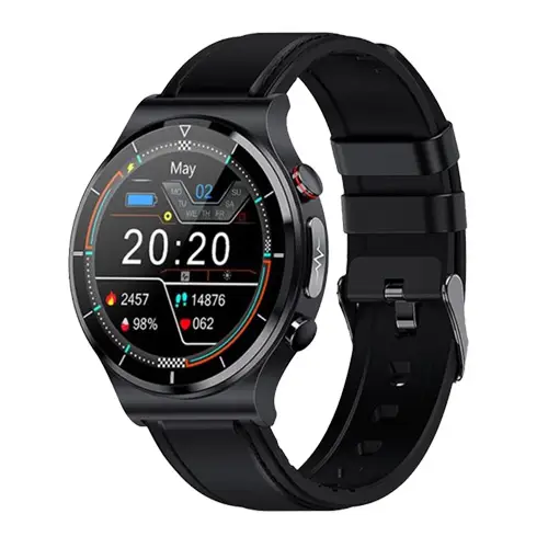 Smartwatch for Android and iPhone Black E88 Large Fitness Tracker IP68 Waterproof for Men and Women
