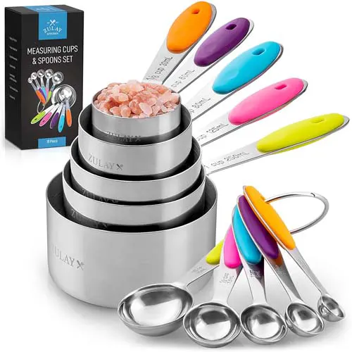 Measuring Cups and Spoon (Multicolored) - 10 piece Set